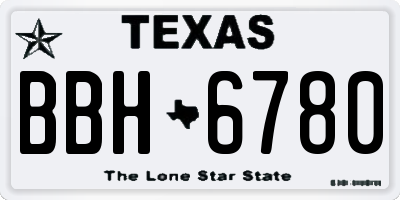 TX license plate BBH6780