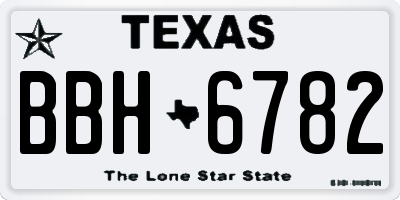 TX license plate BBH6782