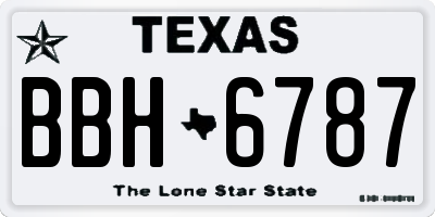 TX license plate BBH6787