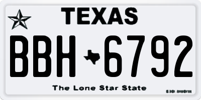 TX license plate BBH6792