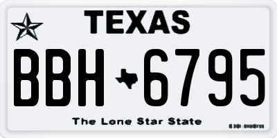 TX license plate BBH6795