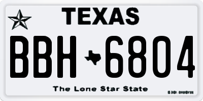 TX license plate BBH6804