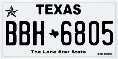 TX license plate BBH6805