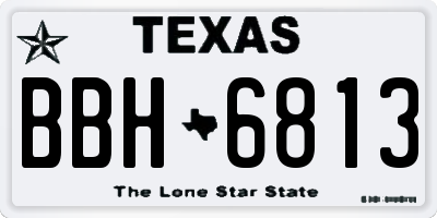 TX license plate BBH6813