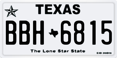 TX license plate BBH6815