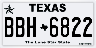 TX license plate BBH6822