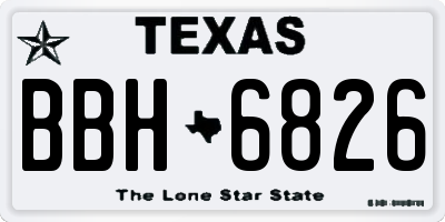 TX license plate BBH6826