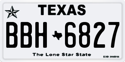 TX license plate BBH6827