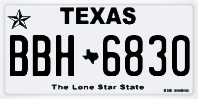 TX license plate BBH6830