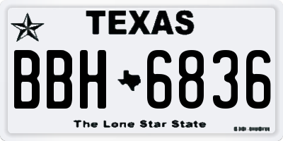 TX license plate BBH6836