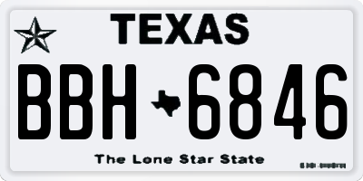 TX license plate BBH6846