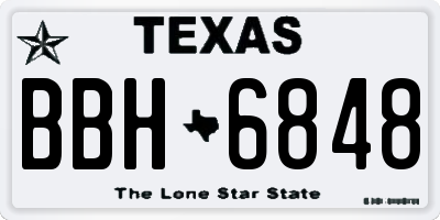TX license plate BBH6848
