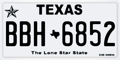 TX license plate BBH6852