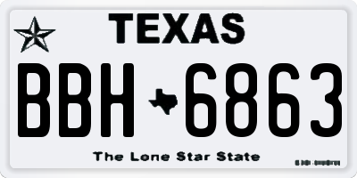 TX license plate BBH6863