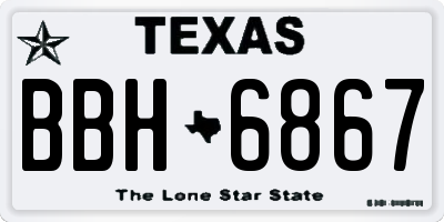 TX license plate BBH6867
