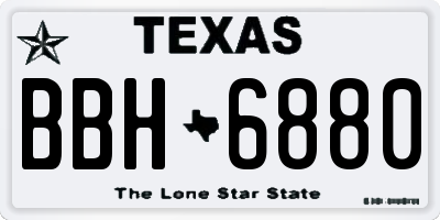 TX license plate BBH6880