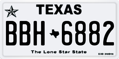 TX license plate BBH6882