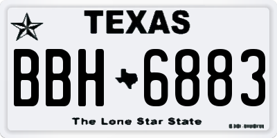 TX license plate BBH6883
