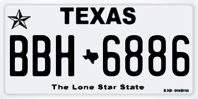 TX license plate BBH6886