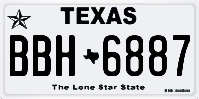 TX license plate BBH6887