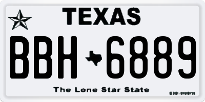 TX license plate BBH6889