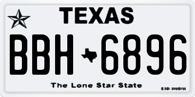 TX license plate BBH6896