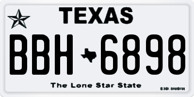 TX license plate BBH6898