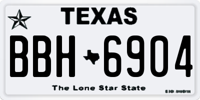 TX license plate BBH6904