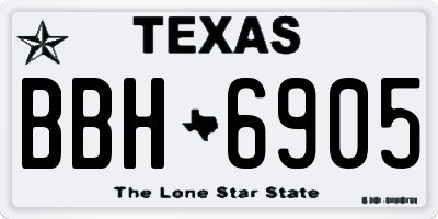 TX license plate BBH6905