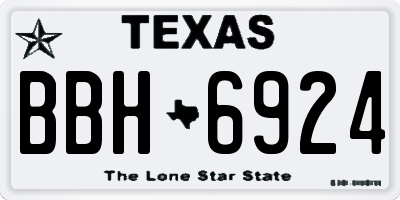 TX license plate BBH6924