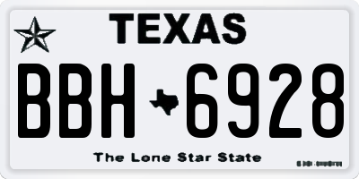 TX license plate BBH6928