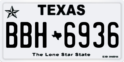 TX license plate BBH6936