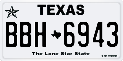 TX license plate BBH6943
