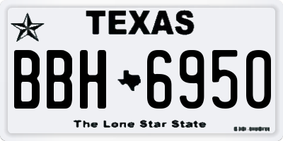 TX license plate BBH6950