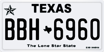 TX license plate BBH6960