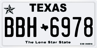 TX license plate BBH6978