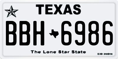 TX license plate BBH6986