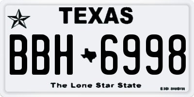 TX license plate BBH6998