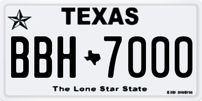 TX license plate BBH7000