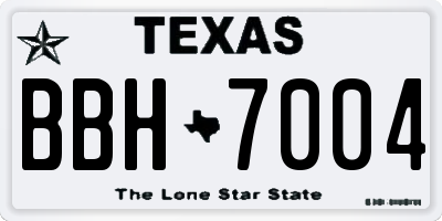 TX license plate BBH7004
