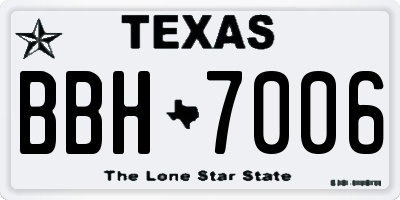 TX license plate BBH7006