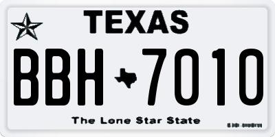 TX license plate BBH7010