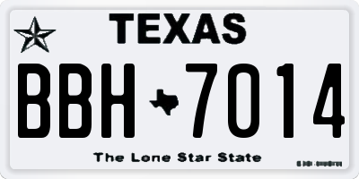 TX license plate BBH7014