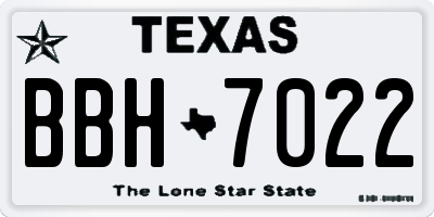 TX license plate BBH7022