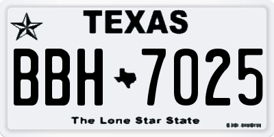 TX license plate BBH7025