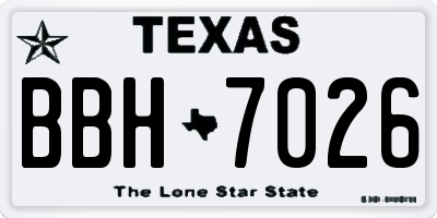 TX license plate BBH7026