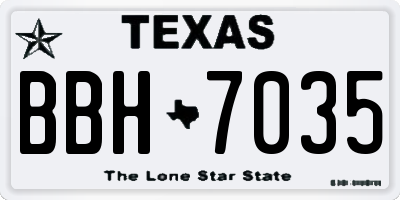 TX license plate BBH7035