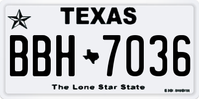 TX license plate BBH7036