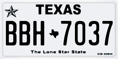TX license plate BBH7037