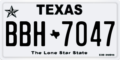 TX license plate BBH7047